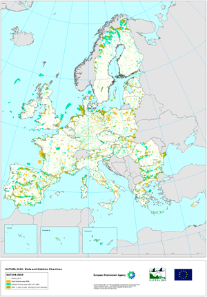 Zones Natura 2000 en UE Zones Natura 2000 en UE